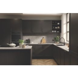Wilsonart Omega Sleek Emperador Square Edge Matt Grey Marble Effect Laminate Breakfast Bar 3000mm x 900mm x 38mm