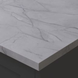 Wilsonart Omega Sleek Emperador Square Edge Matt Grey Marble Effect Laminate Breakfast Bar 3000mm x 900mm x 38mm
