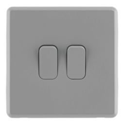Arlec  10A 2-Gang 2-Way Light Switch  Grey