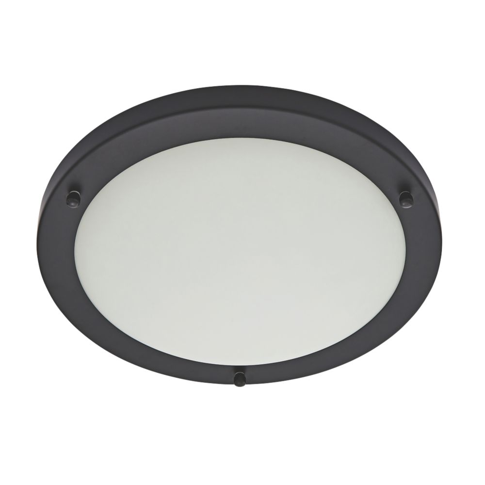 Spa Delphi LED FlushFitting Ceiling Light Satin Black 18W 900lm Screwfix