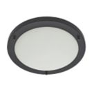 Spa Delphi LED Flush-Fitting Ceiling Light Satin Black 18W 900lm