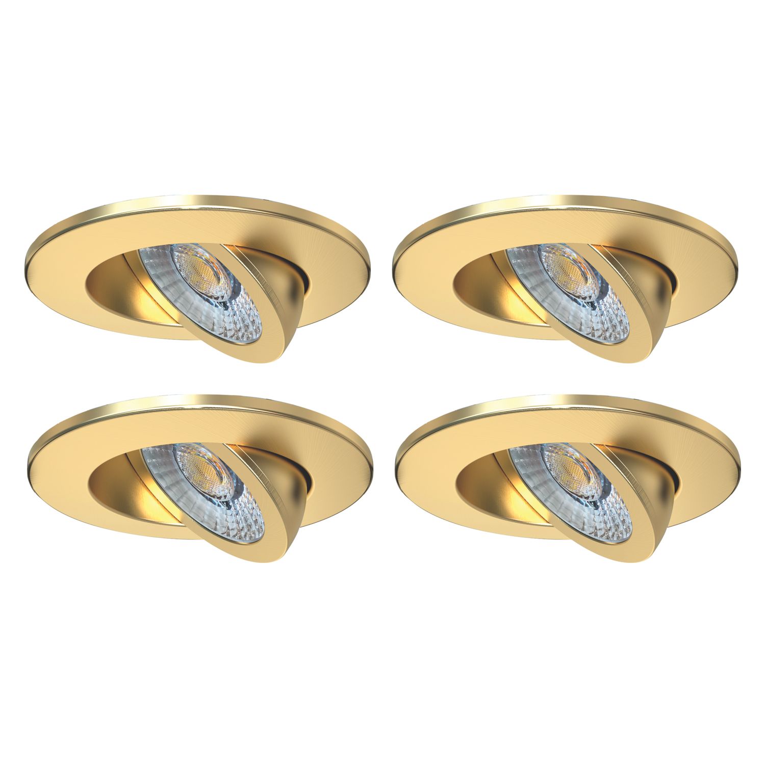 Spa Eden Adjustable Fire Rated LED Downlights Brass 7W 700lm 4 Pack (952VH)
