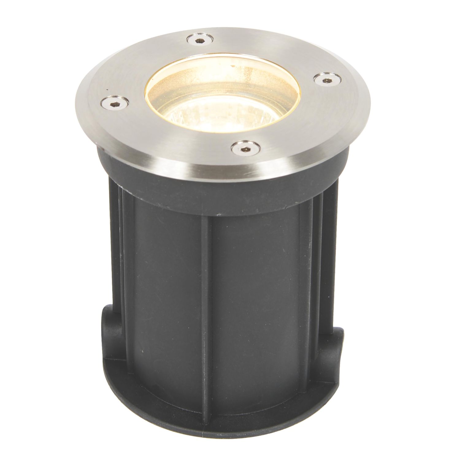 Zink Pan 100mm Outdoor Round Ground Lights Stainless Steel 4 Pack (952VJ)