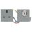 British General  13A Modular Key Switch Switched Socket Grey