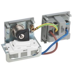 British General  13A Modular Key Switch Switched Socket Grey