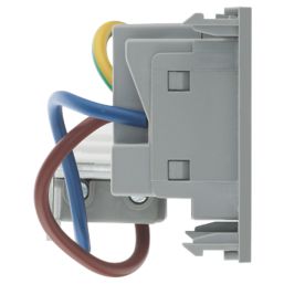 British General  13A Modular Key Switch Switched Socket Grey