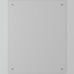 Splashback  Clear with Polished Chrome Caps Kitchen Splashback 600mm x 750mm x 4mm