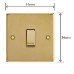 Varilight  10A 1-Gang 2-Way Light Switch  Polished Brass with Colour-Matched Inserts