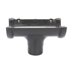 FloPlast Cast Iron Effect uPVC Round Running Outlet Black 112mm x 68mm