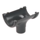 FloPlast Cast Iron Effect uPVC Round Running Outlet Black 112mm x 68mm