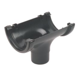 FloPlast Cast Iron Effect uPVC Round Running Outlet Black 112mm x 68mm