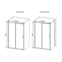 Essentials Framed Rectangular Sliding Shower Door Brushed Brass 1000mm x 1850mm