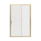 Essentials Framed Rectangular Sliding Shower Door Brushed Brass 1000mm x 1850mm
