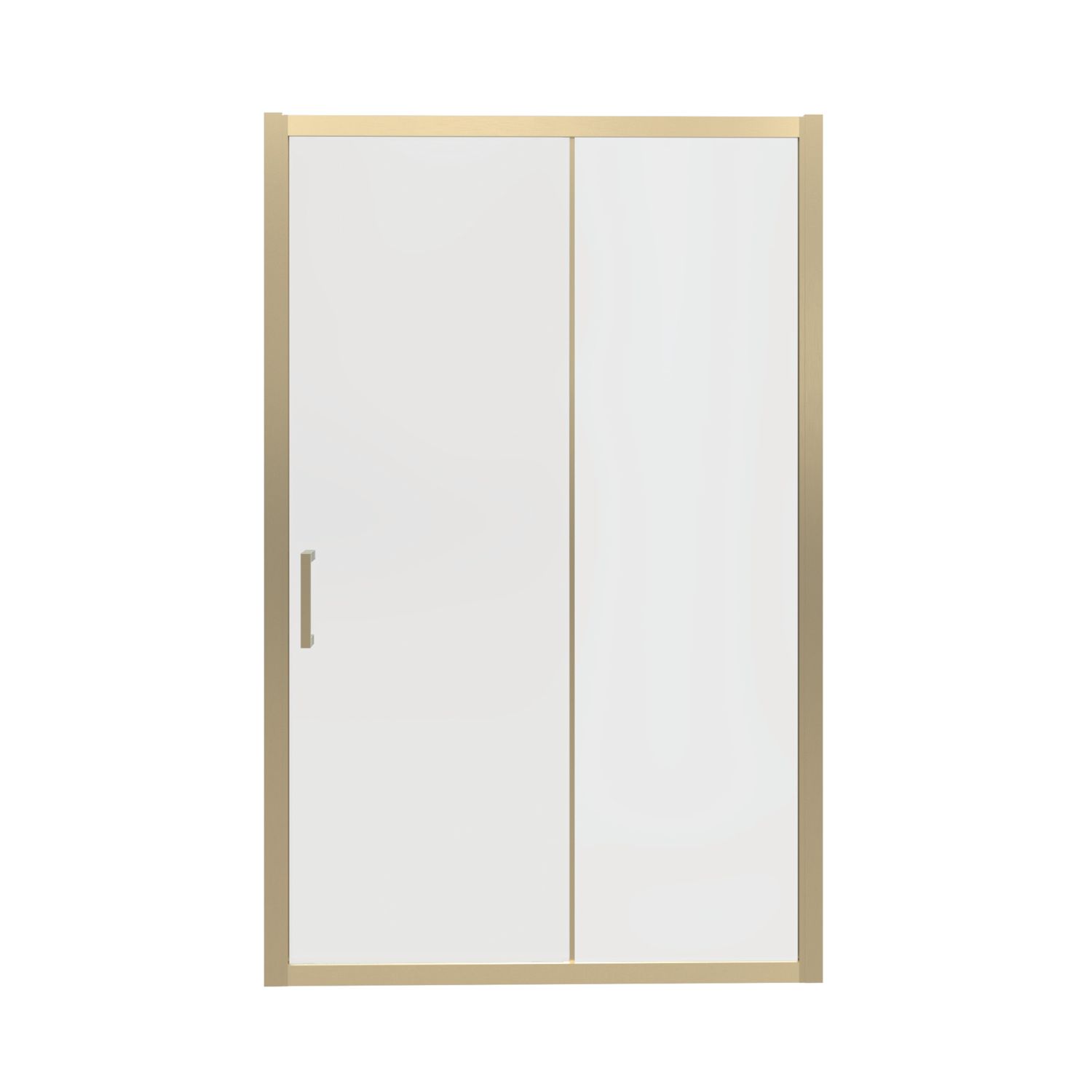 Essentials Framed Rectangular Sliding Shower Door Brushed Brass 1000mm x 1850mm (953AA)