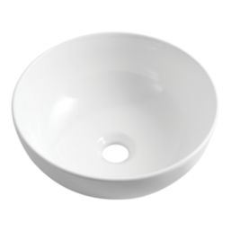 Refurb Swirl Chagan White Basin No Tap Holes 328mm