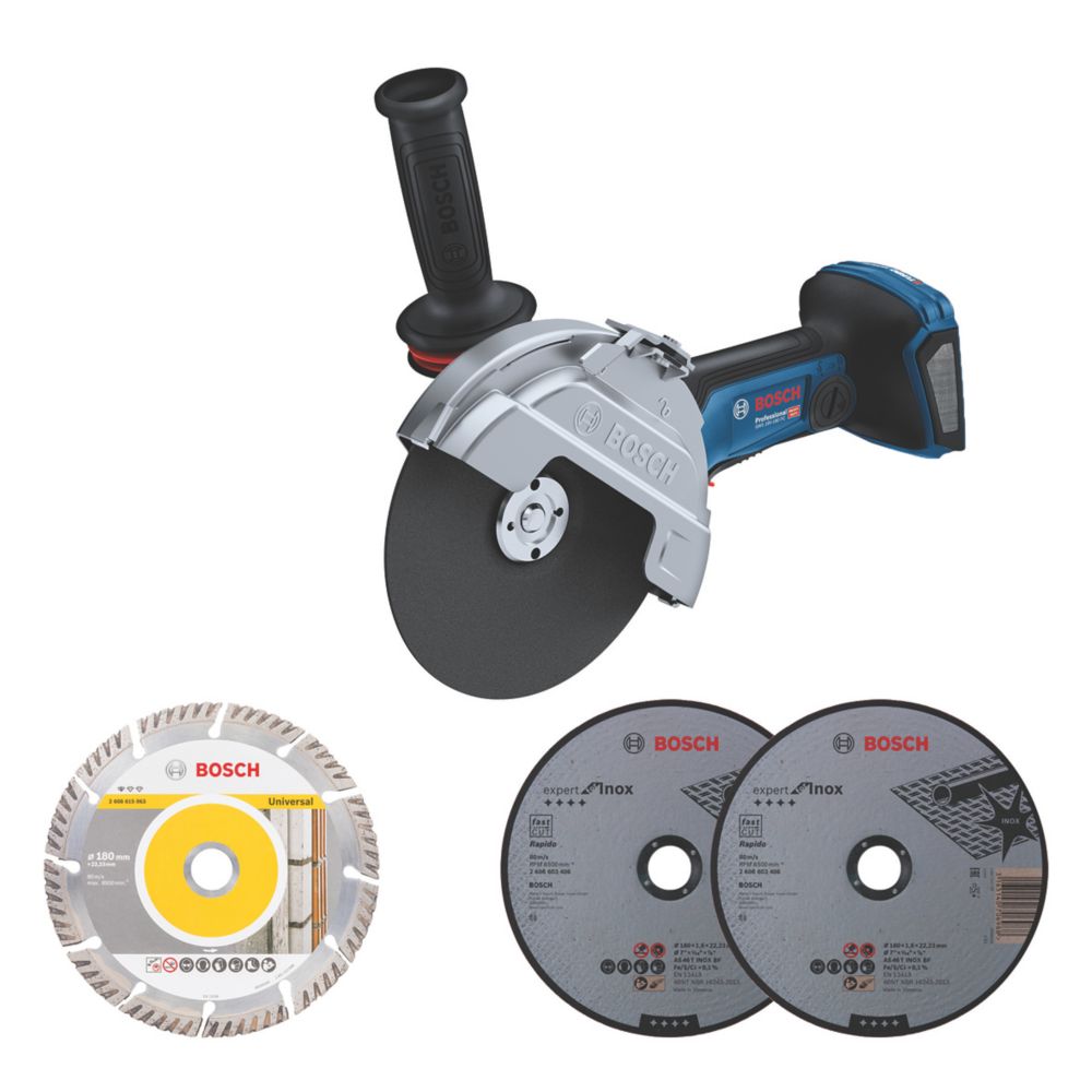 Bosch GWS 18V-180 PC 18V Li-Ion Coolpack 7" Brushless Cordless BITURBO ...