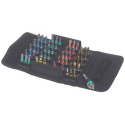 Wera Bit-Safe 1/4" Hex Shank Mixed BiTorsion Rapidaptor Screwdriver Bit Set 61 Pieces