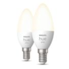 Philips Hue  E14 Candle LED Smart Light Bulb 5.5W 470lm 2 Pack