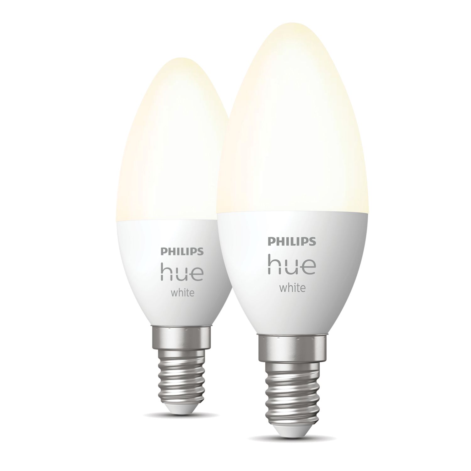 Philips Hue E14 Candle LED Smart Light Bulb 5.5W 470lm 2 Pack (953JA)