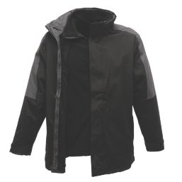 Regatta Defender III 3-in-1 Waterproof Jacket Black / Seal Grey X Large 54" Chest