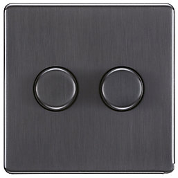 LAP  2-Gang 2-Way LED Dimmer Switch  Slate Grey