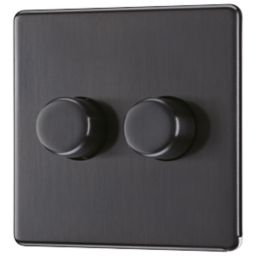 LAP  2-Gang 2-Way LED Dimmer Switch  Slate Grey