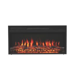 Be Modern Rodwell Black Remote Control Inset Electric Fire 914mm x 154mm x 442mm