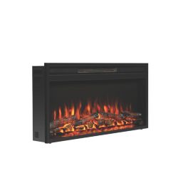 Be Modern Rodwell Black Remote Control Inset Electric Fire 914mm x 154mm x 442mm