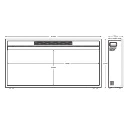Be Modern Rodwell Black Remote Control Inset Electric Fire 914mm x 154mm x 442mm
