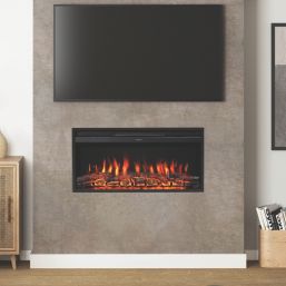 Be Modern Rodwell Black Remote Control Inset Electric Fire 914mm x 154mm x 442mm