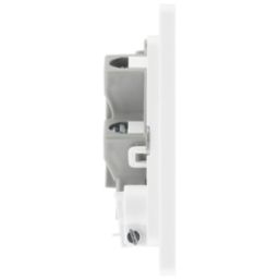 British General Evolve 13A Unswitched Fused Spur with LED Brushed Steel with White Inserts
