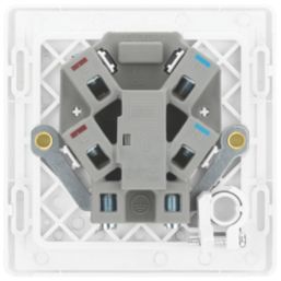 British General Evolve 13A Unswitched Fused Spur with LED Brushed Steel with White Inserts