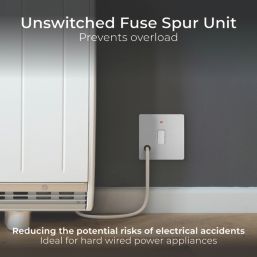 British General Evolve 13A Unswitched Fused Spur with LED Brushed Steel with White Inserts