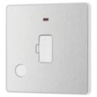 British General Evolve 13A Unswitched Fused Spur with LED Brushed Steel with White Inserts