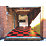 Garage Floor Tile Company X Joint Single Garage Interlocking Floor Tile Pack Black / Red 13m² 57 Pieces