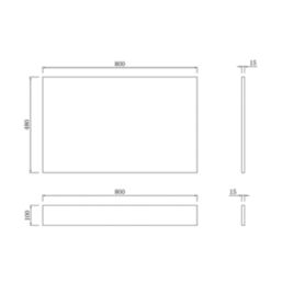Straight Bath End Panel 800mm White Gloss
