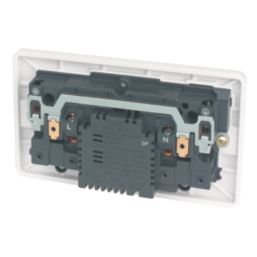 Hager Sollysta WMSS82-USBCC 13A 2-Gang 2P+E Switched Socket + 3.1A 27W 2-Outlet Type C USB Charger White