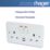 Hager Sollysta WMSS82-USBCC 13A 2-Gang 2P+E Switched Socket + 3.1A 27W 2-Outlet Type C USB Charger White
