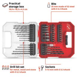 Einhell  Multi-Material Drill & Screwdriver Bit Set 40 Pieces