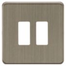 Knightsbridge  2-Module Grid Faceplate Antique Brass