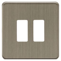 Knightsbridge  2-Module Grid Faceplate Antique Brass