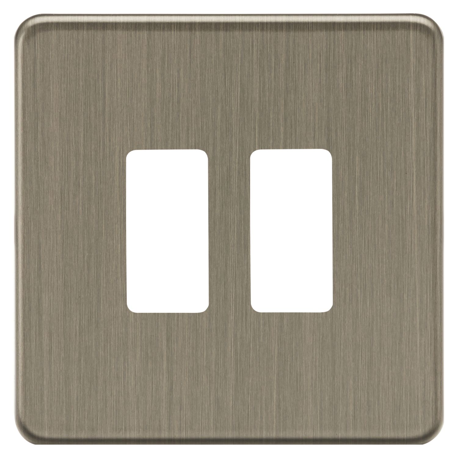 Knightsbridge 2-Module Grid Faceplate Antique Brass (954CR)