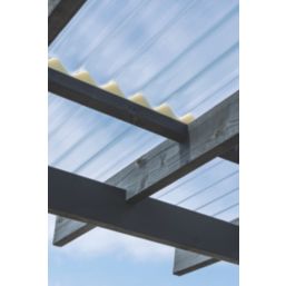 Radmat Building Materials  Corrugated Polycarbonate Roof Sheet Clear 3000mm x 0.8mm x 950mm 3 Pack