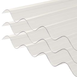 Radmat Building Materials  Corrugated Polycarbonate Roof Sheet Clear 3000mm x 0.8mm x 950mm 3 Pack