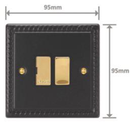 Varilight  13A Switched Fused Spur  Georgian Black with Colour-Matched Inserts