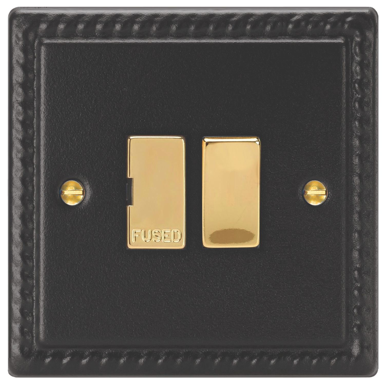 Varilight 13A Switched Fused Spur Georgian Black with Colour-Matched Inserts (954EC)