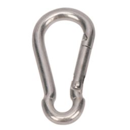 2 X STEEL CARABINER Spring Loaded Snap Hook Clasp - Foto 3