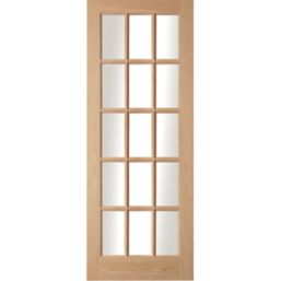 Jeld-Wen  15-Clear Light Unfinished Oak Veneer Wooden 15-Panel Internal Door 1981 x 610mm