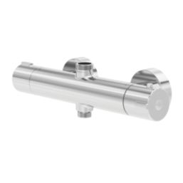 Swirl Rannell Exposed Dual Outlet Thermostatic Chrome Shower Mixer With Diverter