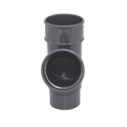 FloPlast  Round Downpipe Branch Anthracite Grey 68mm